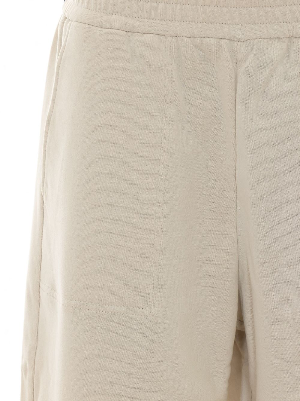 BRUNELLO CUCINELLI Pantaloni comfy in cotone beige chiaro con elastico in vita 