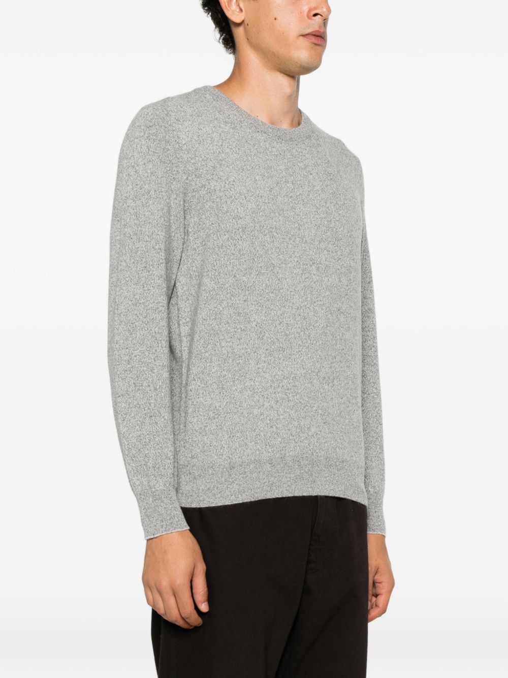 BRUNELLO CUCINELLI Maglia girocollo leggera in lana e cashmere grigia 