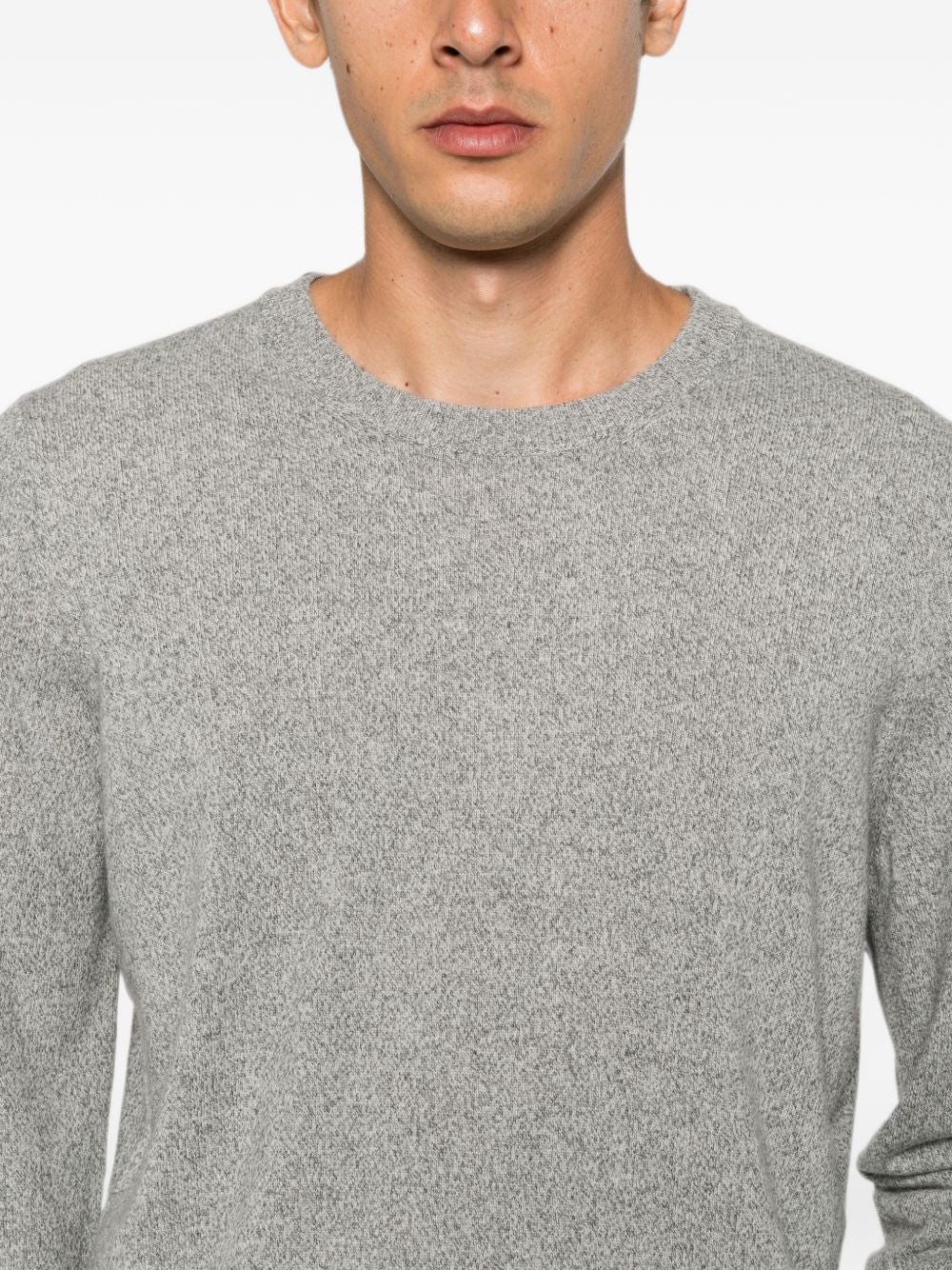 BRUNELLO CUCINELLI Maglia girocollo leggera in lana e cashmere grigia 