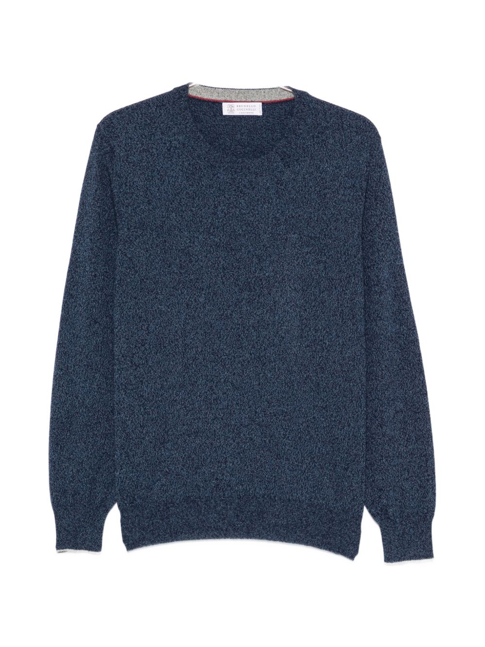 BRUNELLO CUCINELLI Maglia girocollo leggera in lana e cashmere blu 