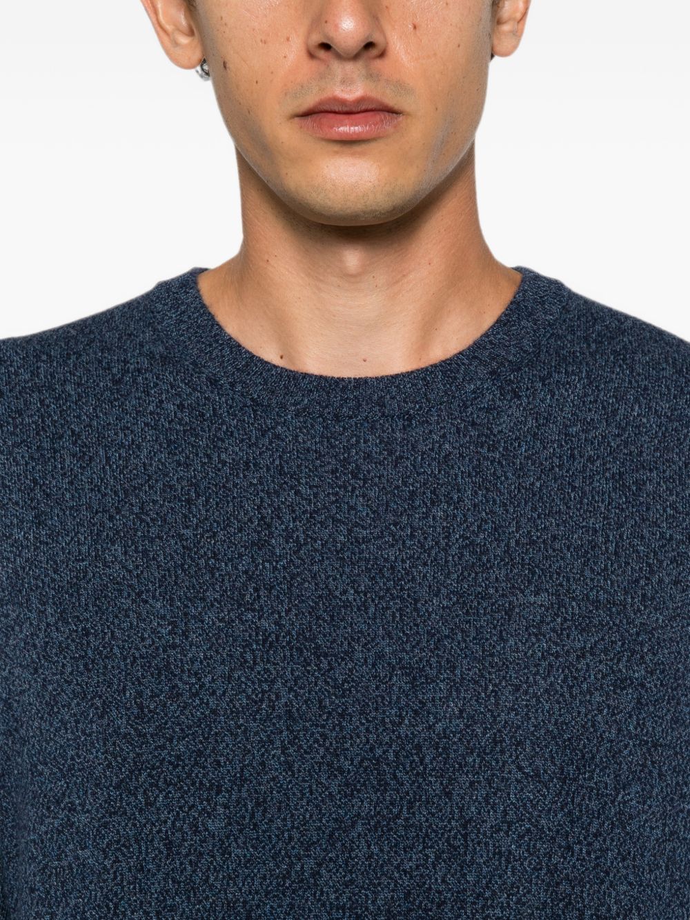 BRUNELLO CUCINELLI Maglia girocollo leggera in lana e cashmere blu 