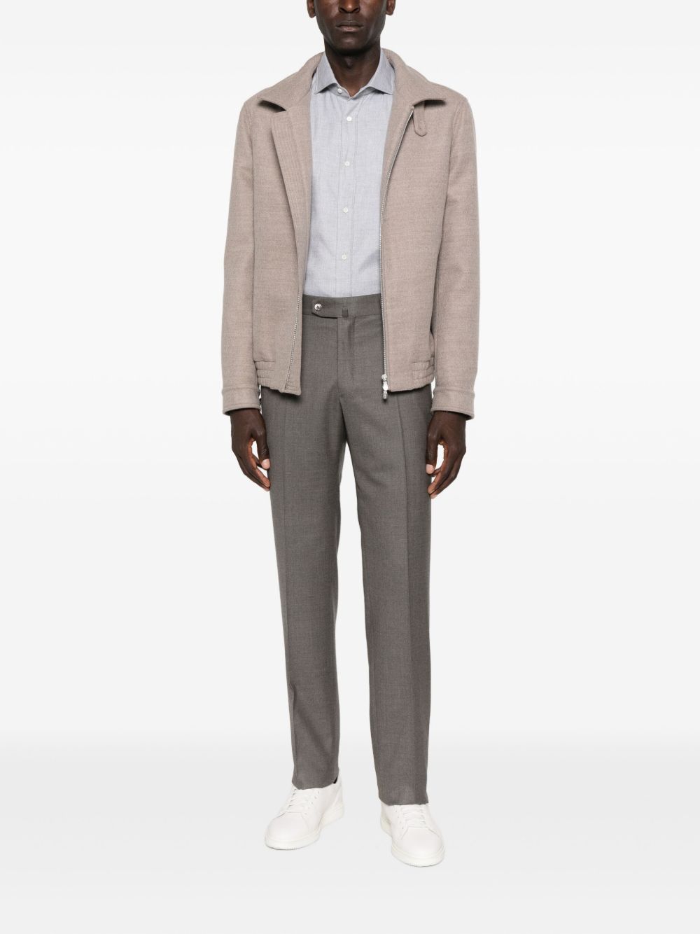 BRUNELLO CUCINELLI Camicia grigio chiaro a maniche lunghe 