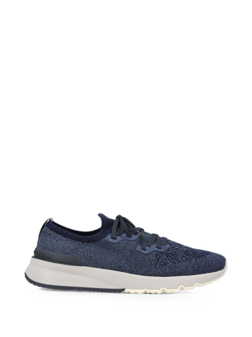 BRUNELLO CUCINELLI Sneakers in tela elastica effetto calzino blu 
