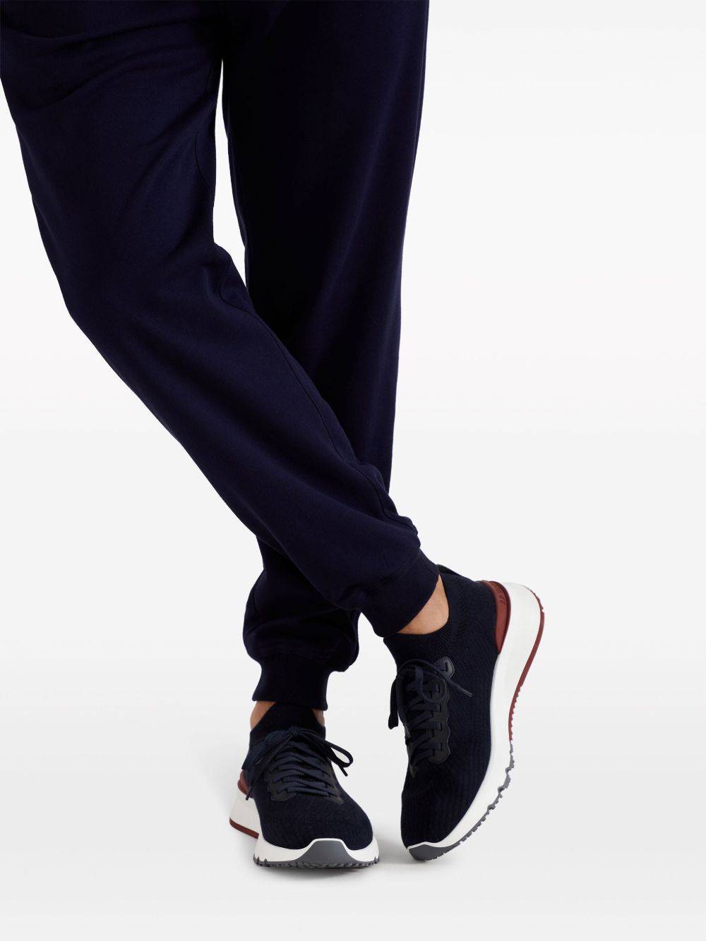 BRUNELLO CUCINELLI Sneakers blu scuro in tela elastica 