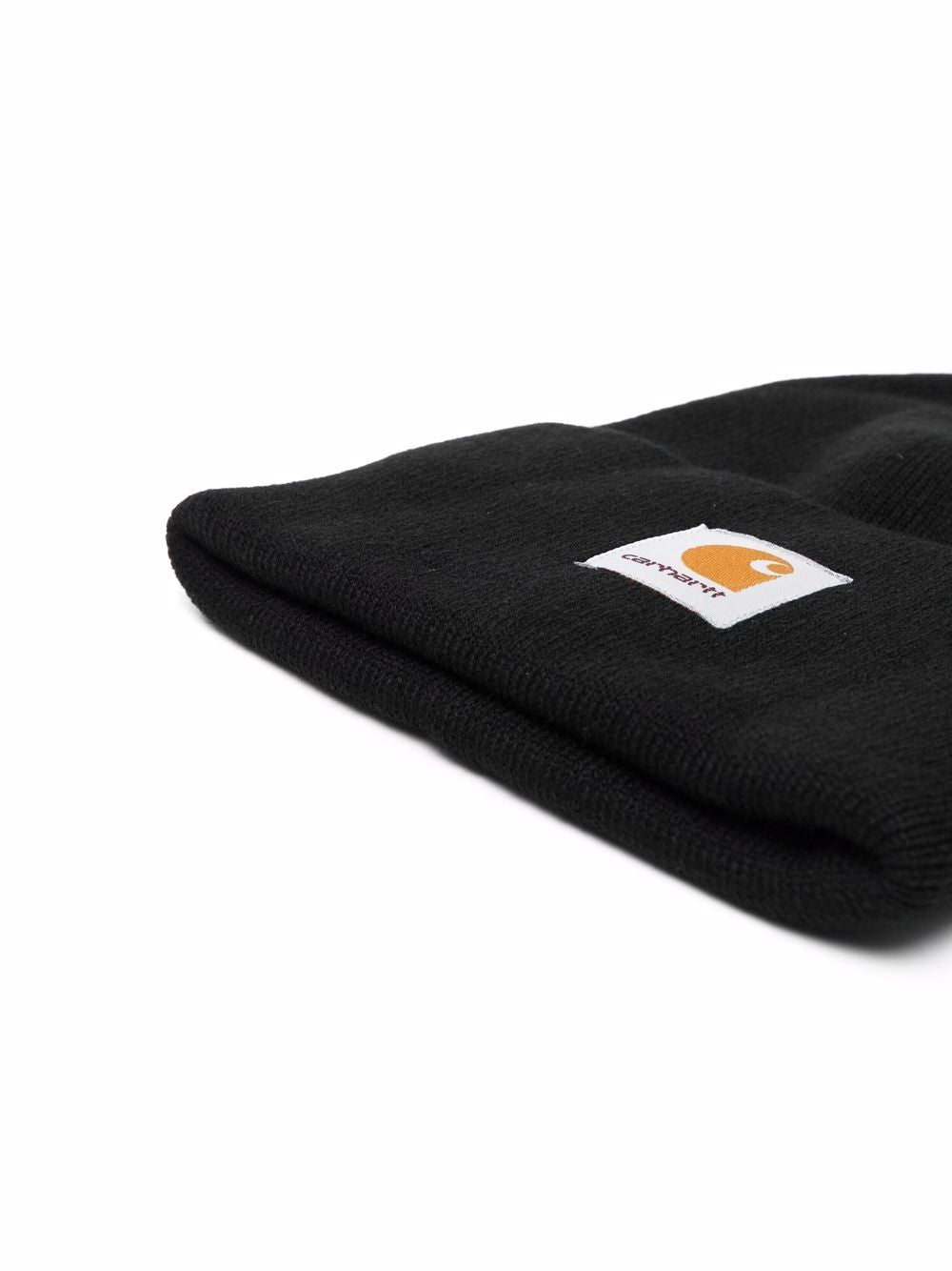 CARHARTT WIP Cappello beanie nero con patch logo 