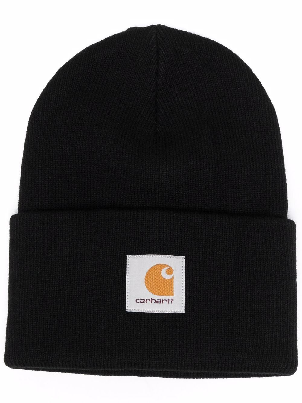 CARHARTT WIP Cappello beanie nero con patch logo 