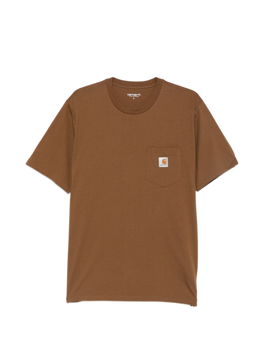 CARHARTT WIP T-shirt marrone girocollo a maniche corte con logo 