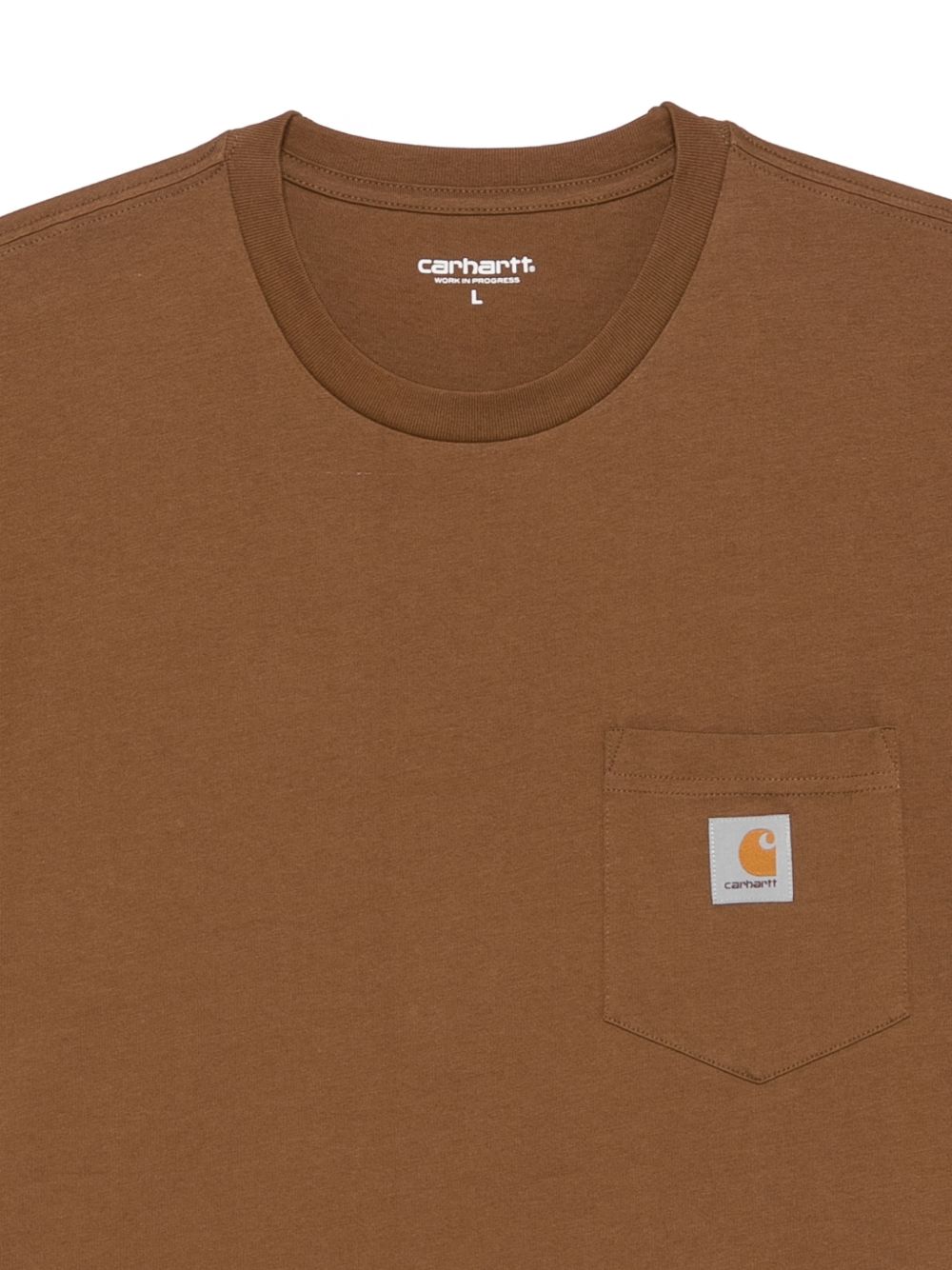 CARHARTT WIP T-shirt marrone girocollo a maniche corte con logo 
