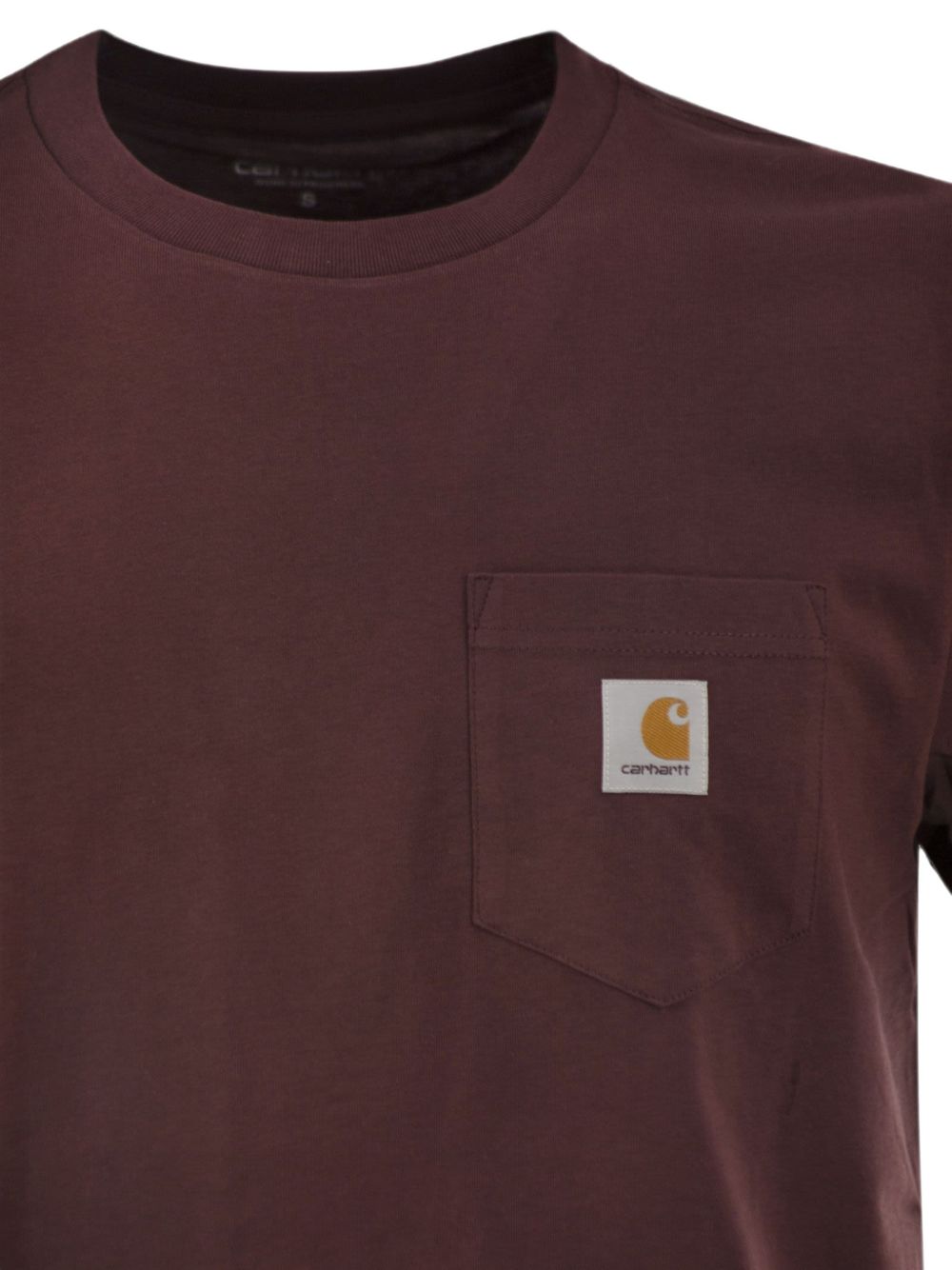 CARHARTT WIP T-shirt girocollo bordeaux a maniche corte con logo 