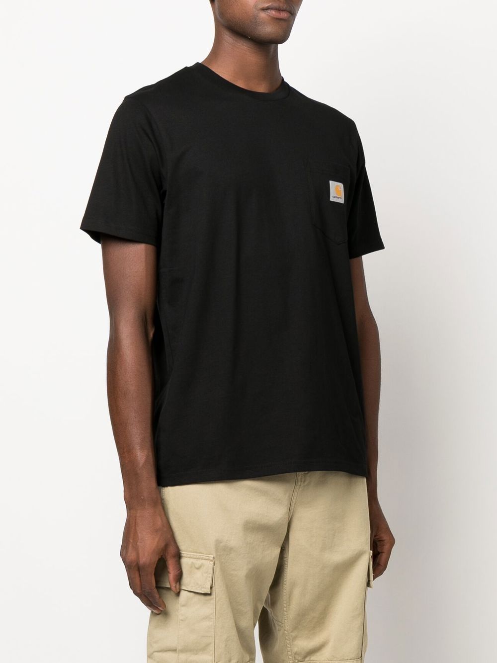 CARHARTT WIP T-shirt nera in cotone con logo 