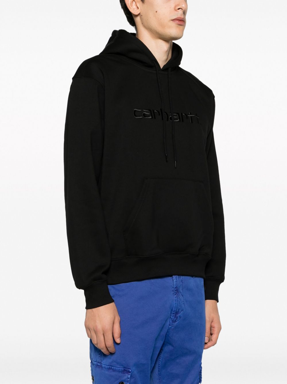 CARHARTT WIP Felpa nera con cappuccio e logo 