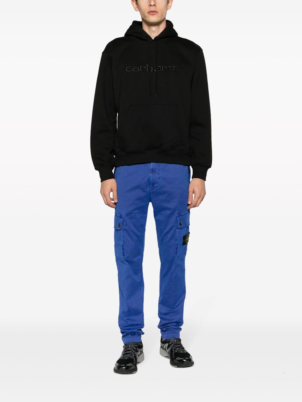 CARHARTT WIP Felpa nera con cappuccio e logo 