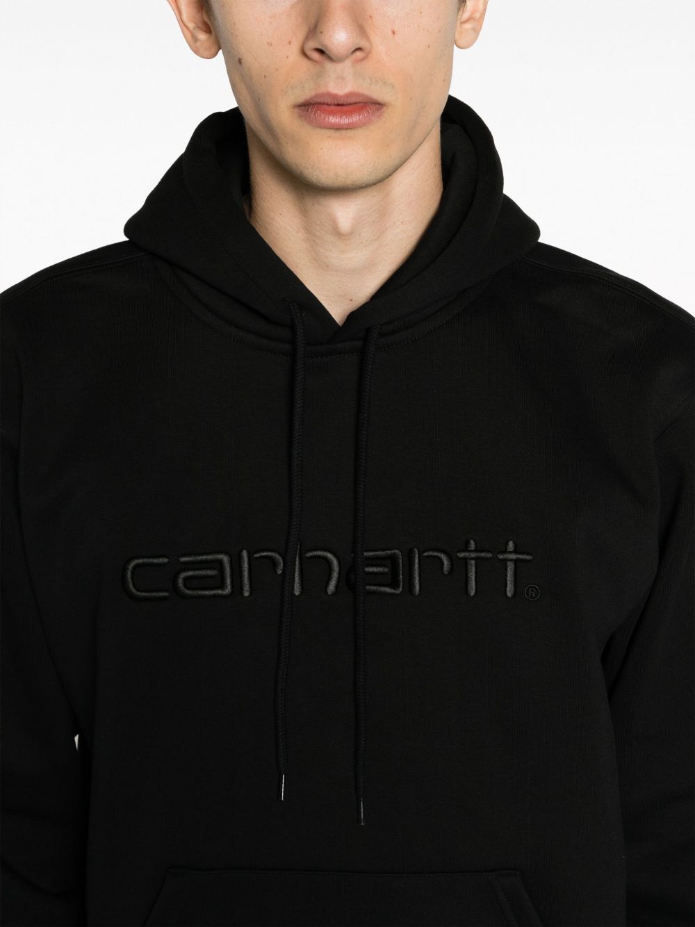 CARHARTT WIP Felpa nera con cappuccio e logo 