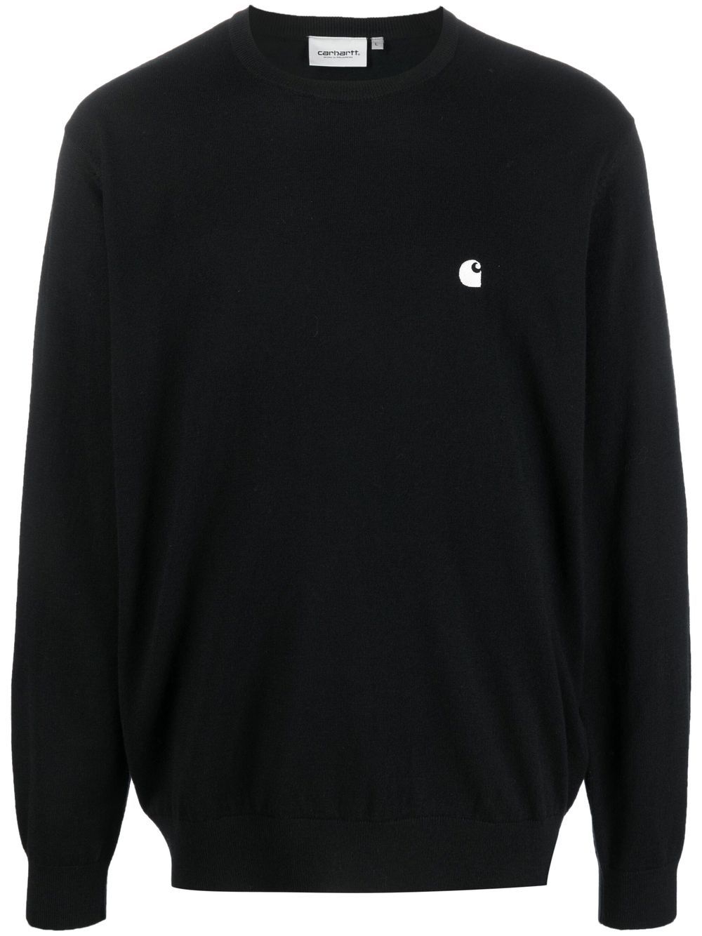 CARHARTT WIP Maglioncino girocollo nero con logo 