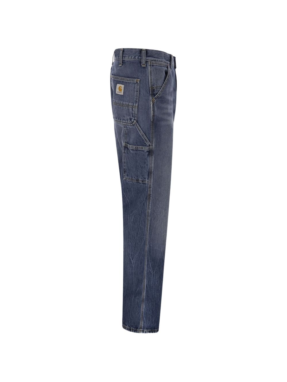 CARHARTT WIP Single Knee Pant Heavy Stone Bleached in denim blu 