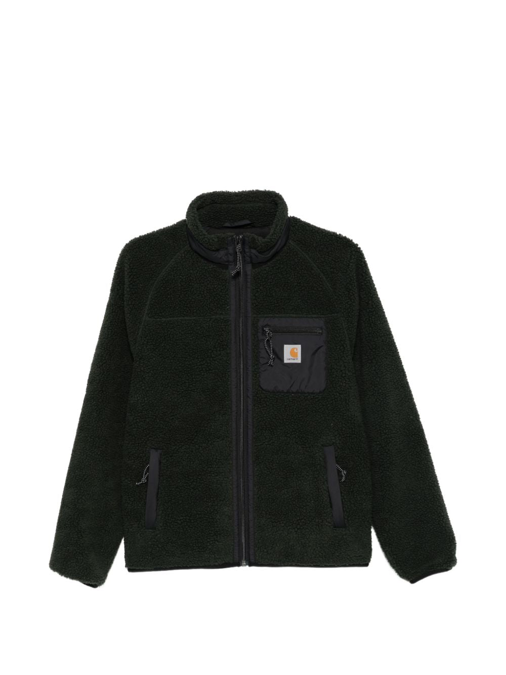 CARHARTT WIP Giacca in fur nero a collo alto con tasche e zip 