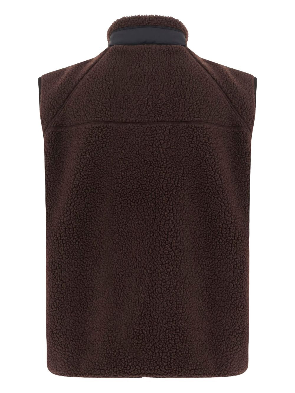 CARHARTT WIP Gilet marrone in fur con zip e tasche 