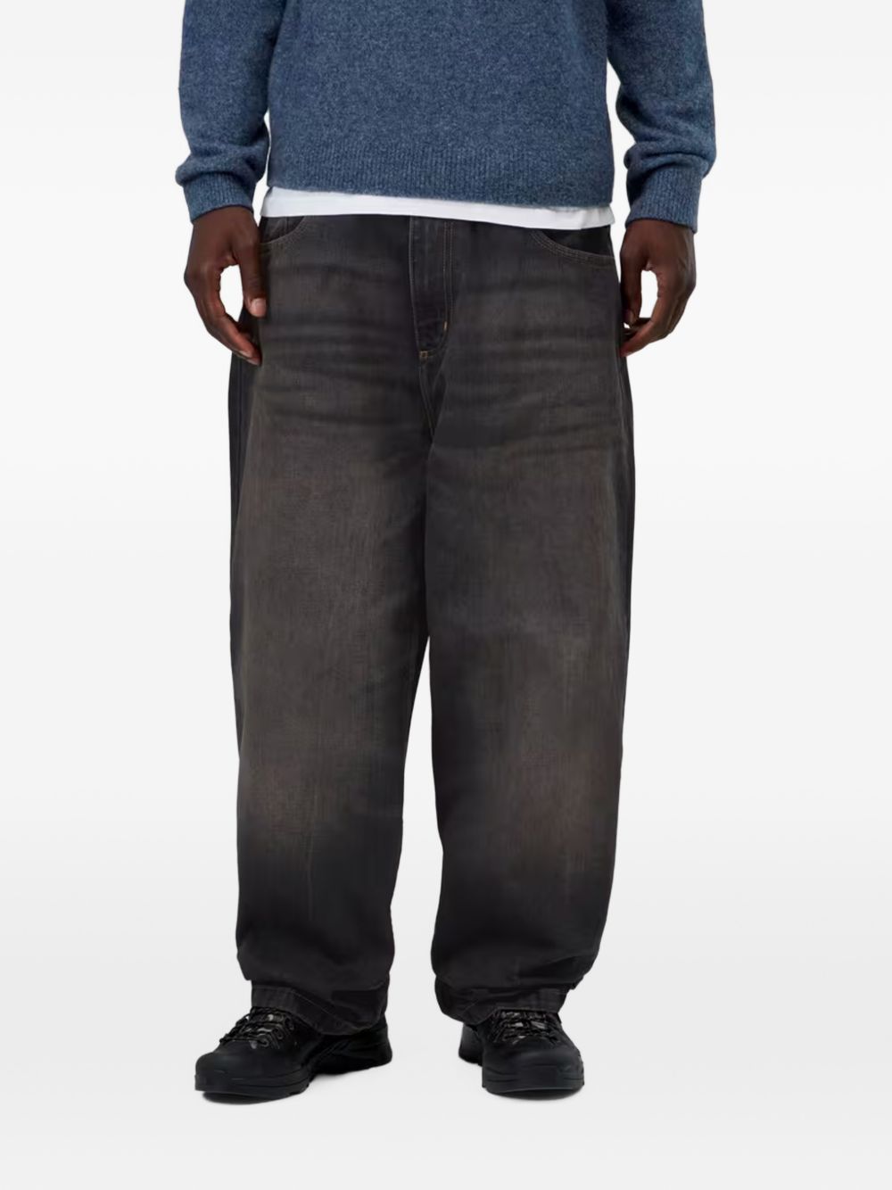 CARHARTT WIP Pantaloni Uomo Brandon in Denim Nero 