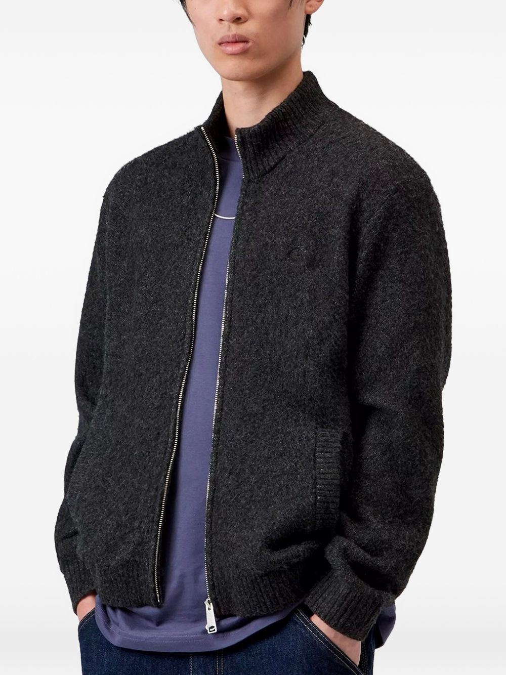 CARHARTT WIP Giacca in maglia Curtis con collo alto e logo 