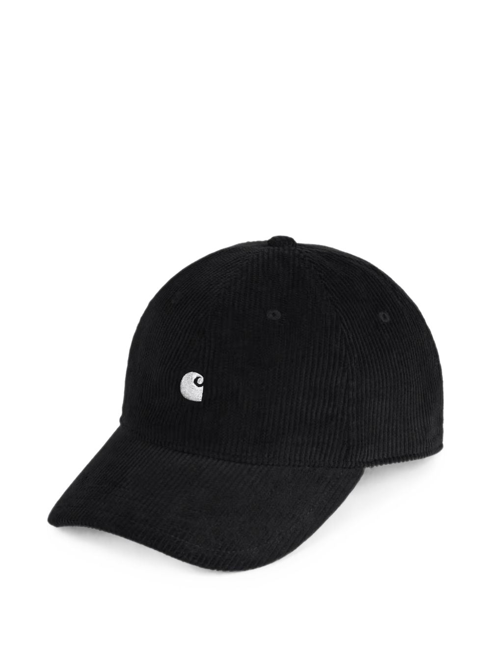 CARHARTT WIP Cappello da baseball in cotone nero con logo bianco 
