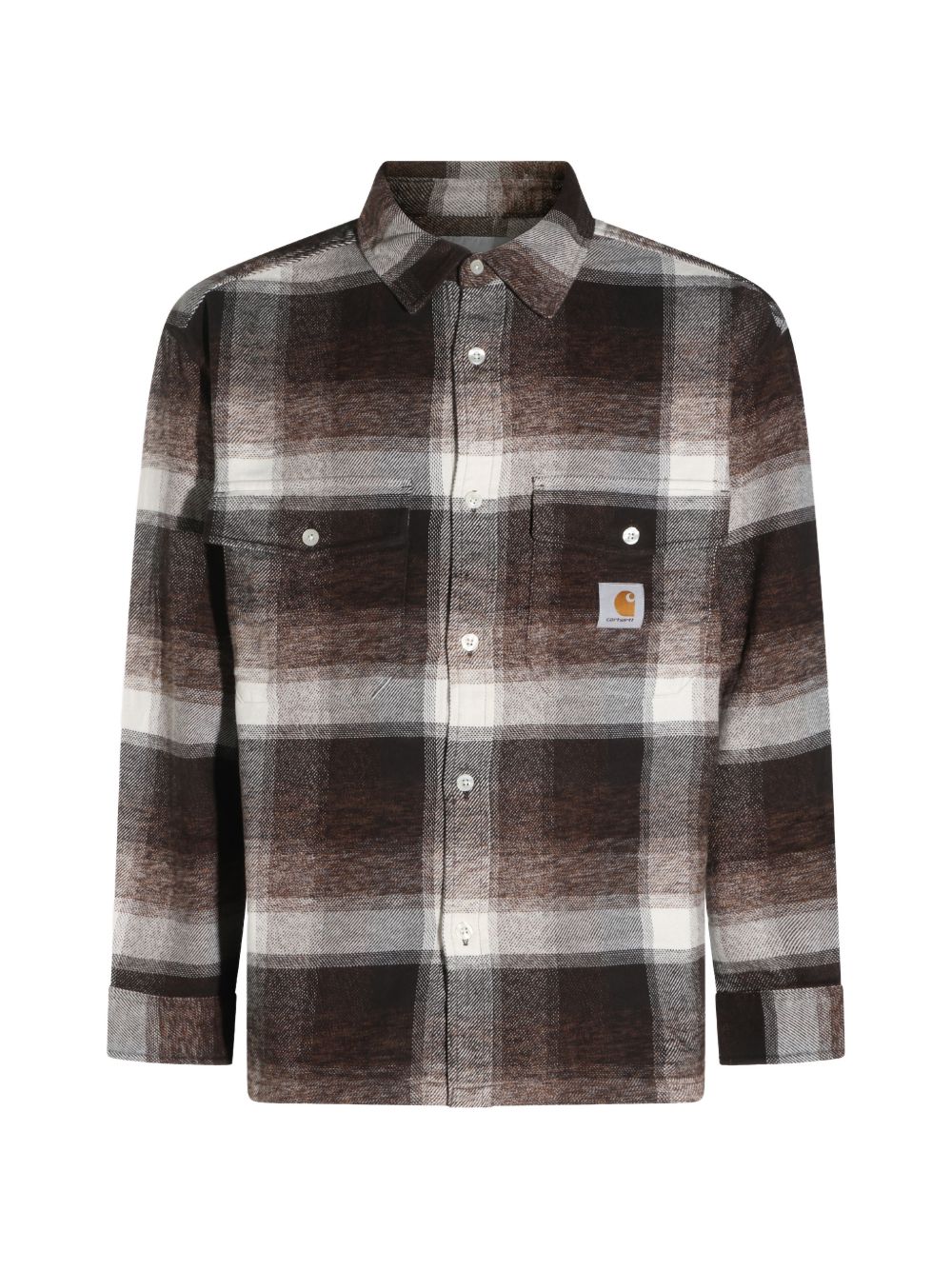CARHARTT WIP Camicia marrone in cotone pesante a motivo tartan 