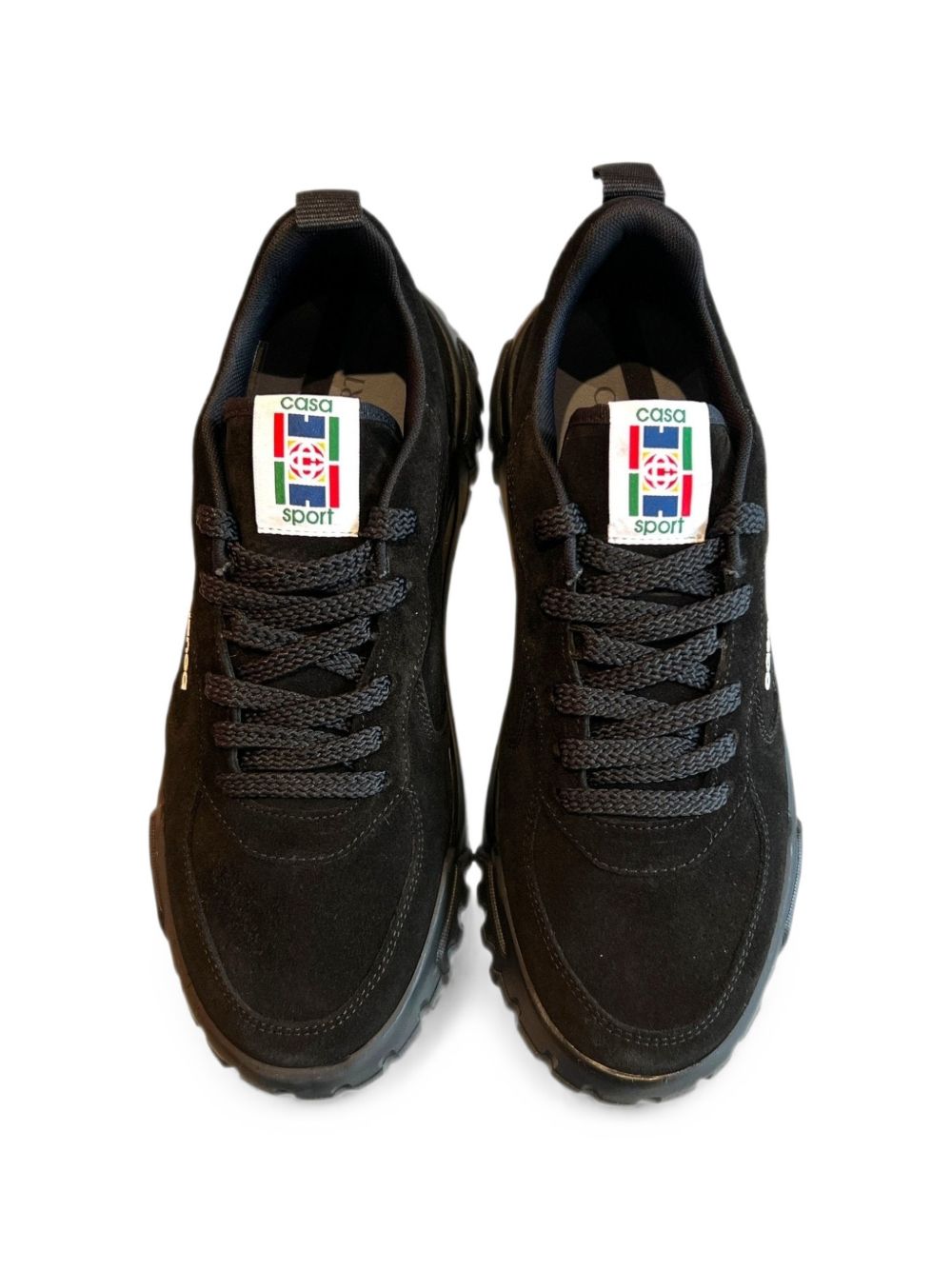CASABLANCA Sneakers Court in pelle scamosciata nera 