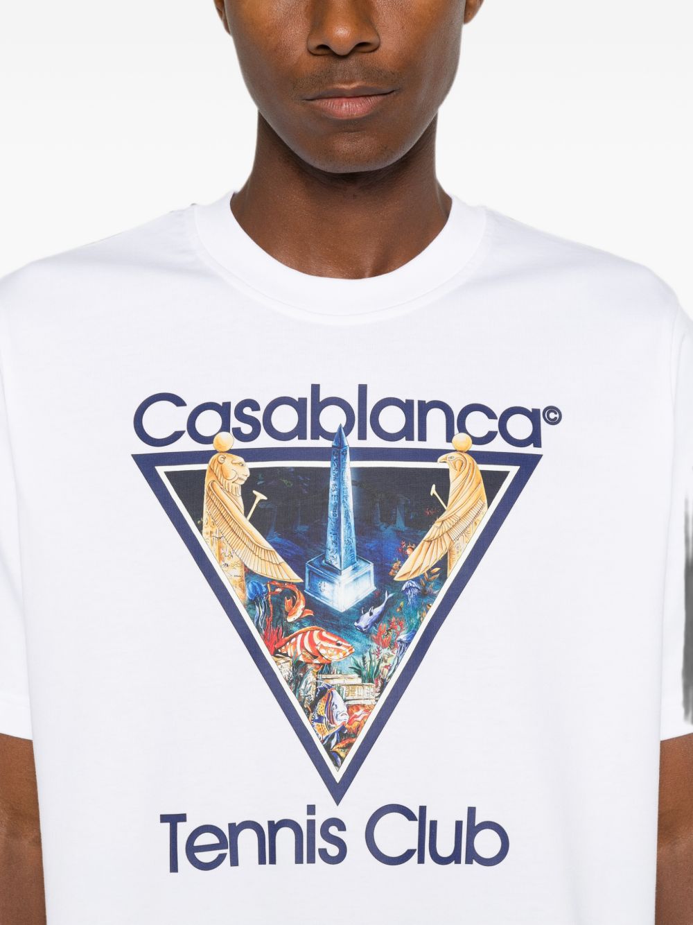 CASABLANCA T-shirt bianca a maniche corte con stampa grafica 