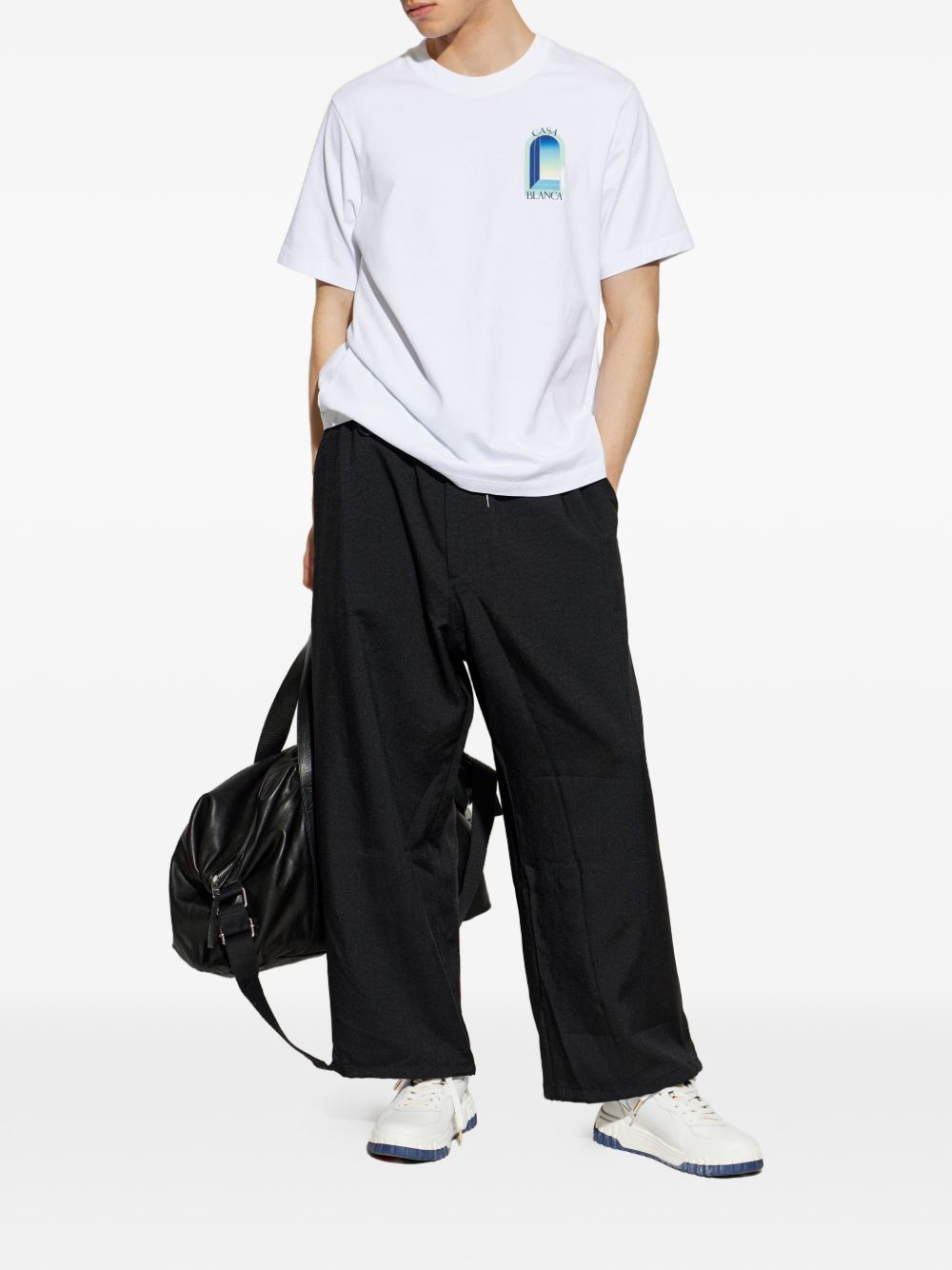 CASABLANCA T-shirt Gradient Arch in cotone bianco 