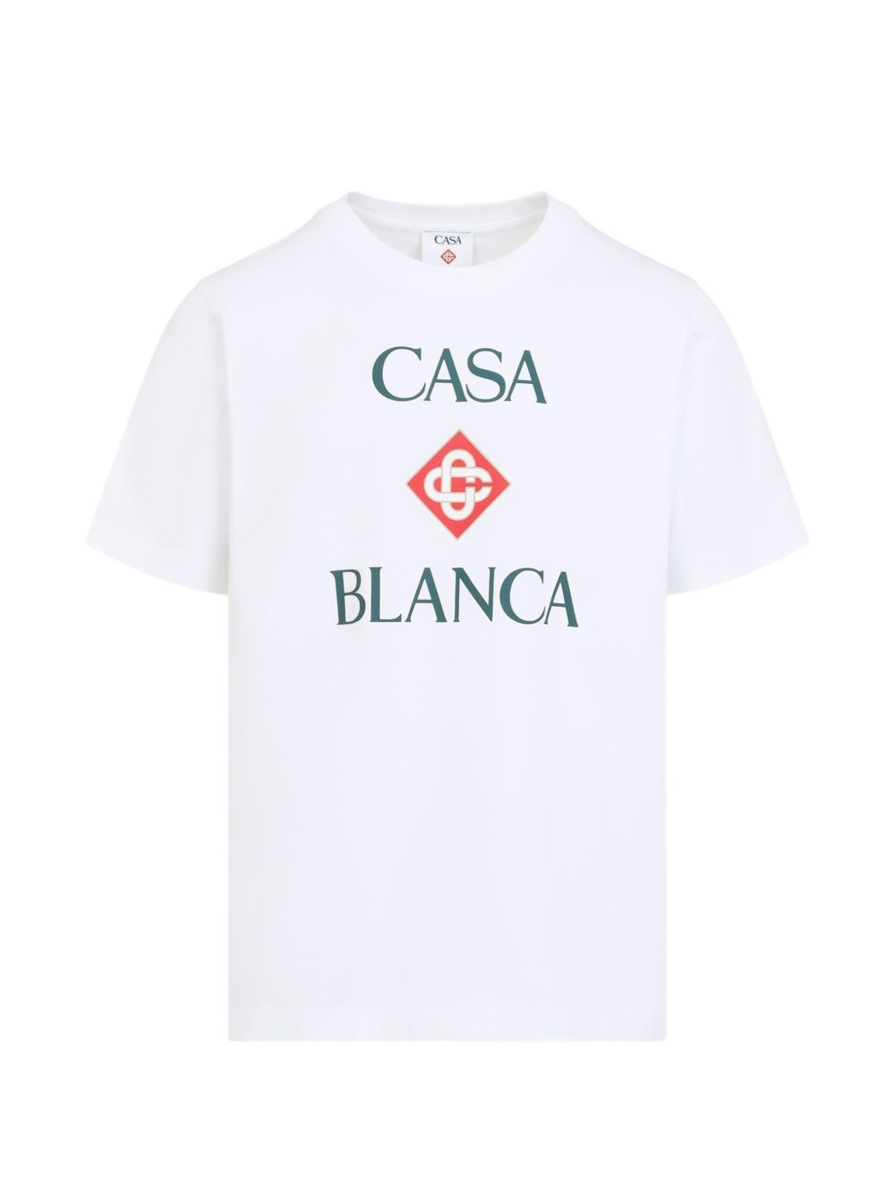 CASABLANCA T-shirt Stacked Logo in cotone bianco 
