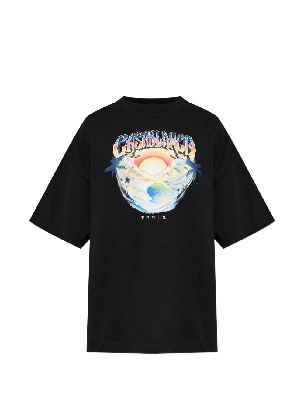 CASABLANCA T-shirt Airspray oversize in cotone nero con stampa grafica 