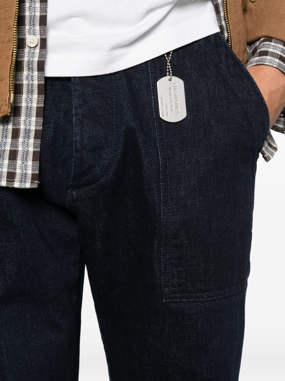CHESAPEAKES Jeans Selvedge Graves blu scuro con tasche 