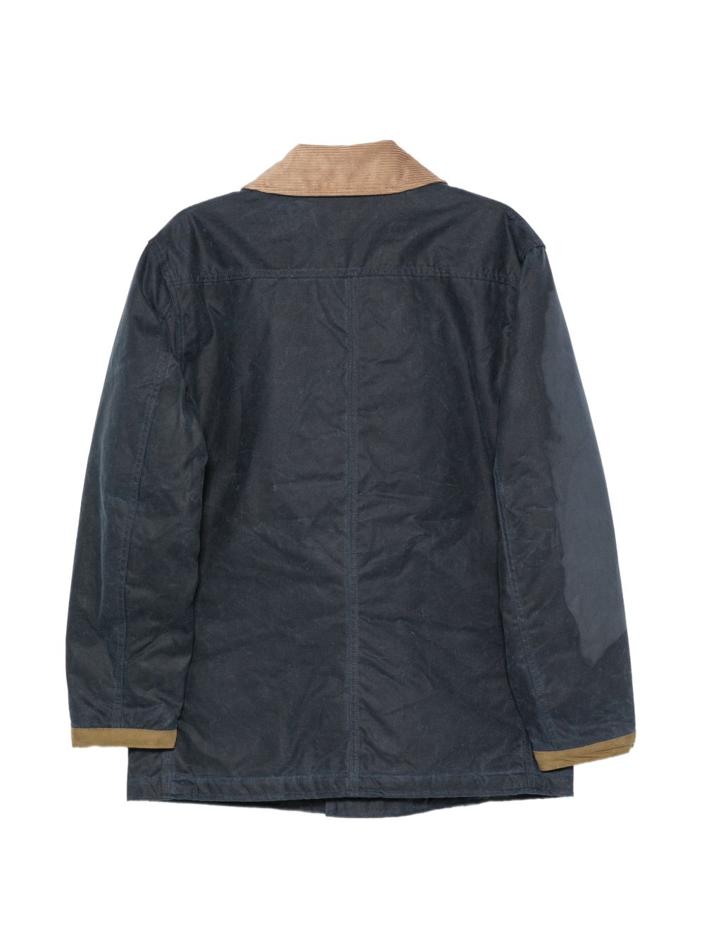 CHESAPEAKES Giacca Bedford blu con tasche e dettagli in velluto marrone 