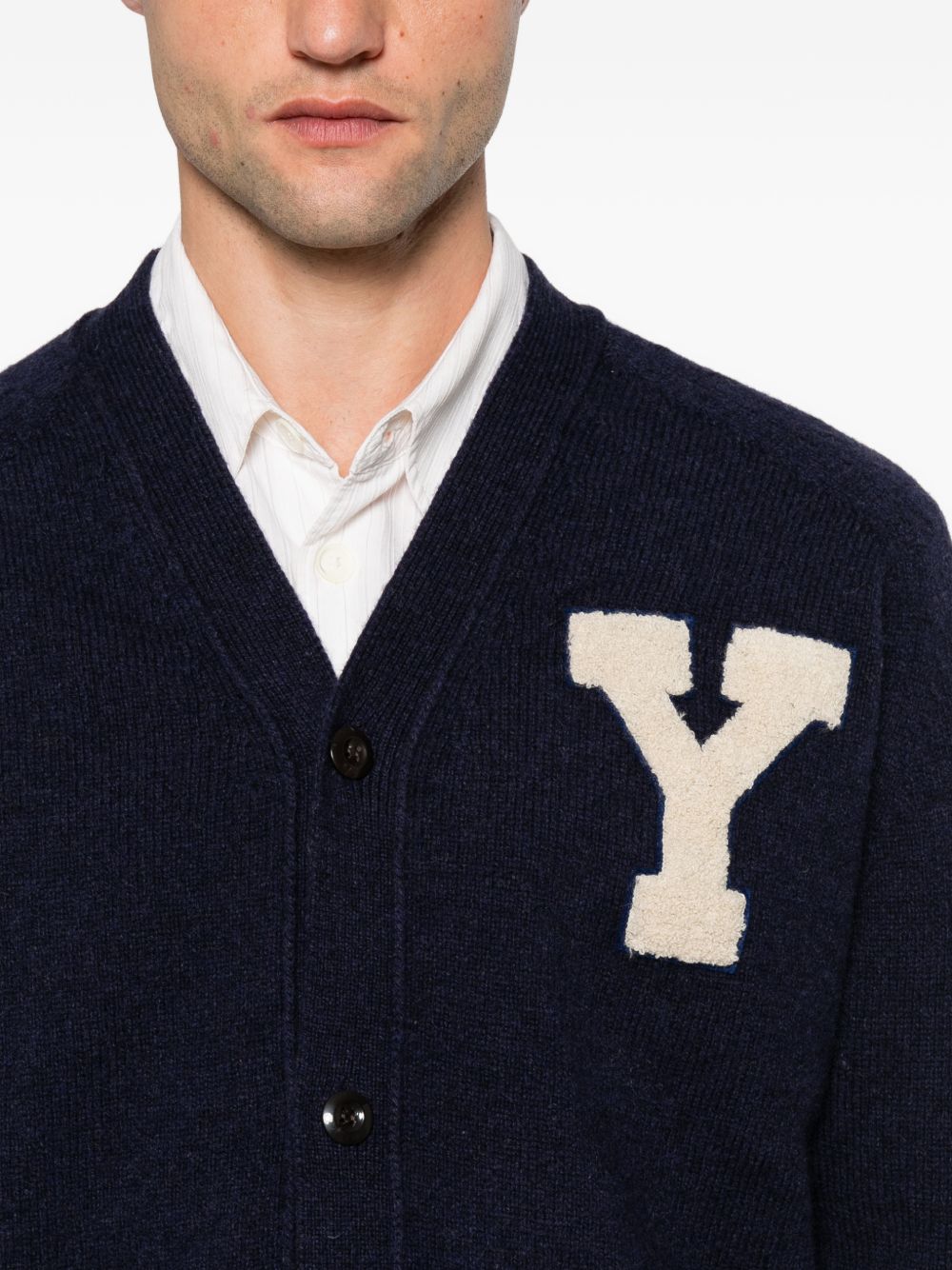 CHESAPEAKES Cardigan in lana blu con bottoni 