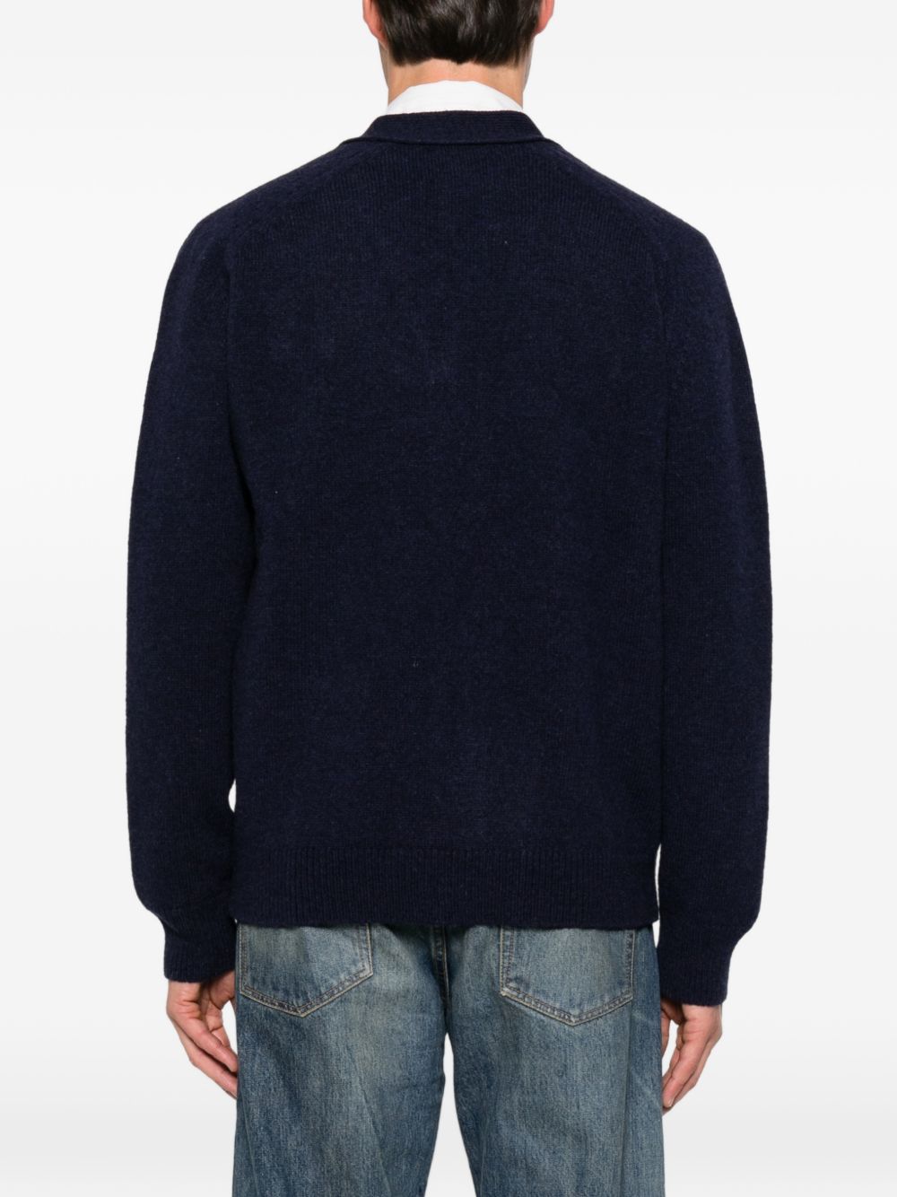 CHESAPEAKES Cardigan in lana blu con bottoni 