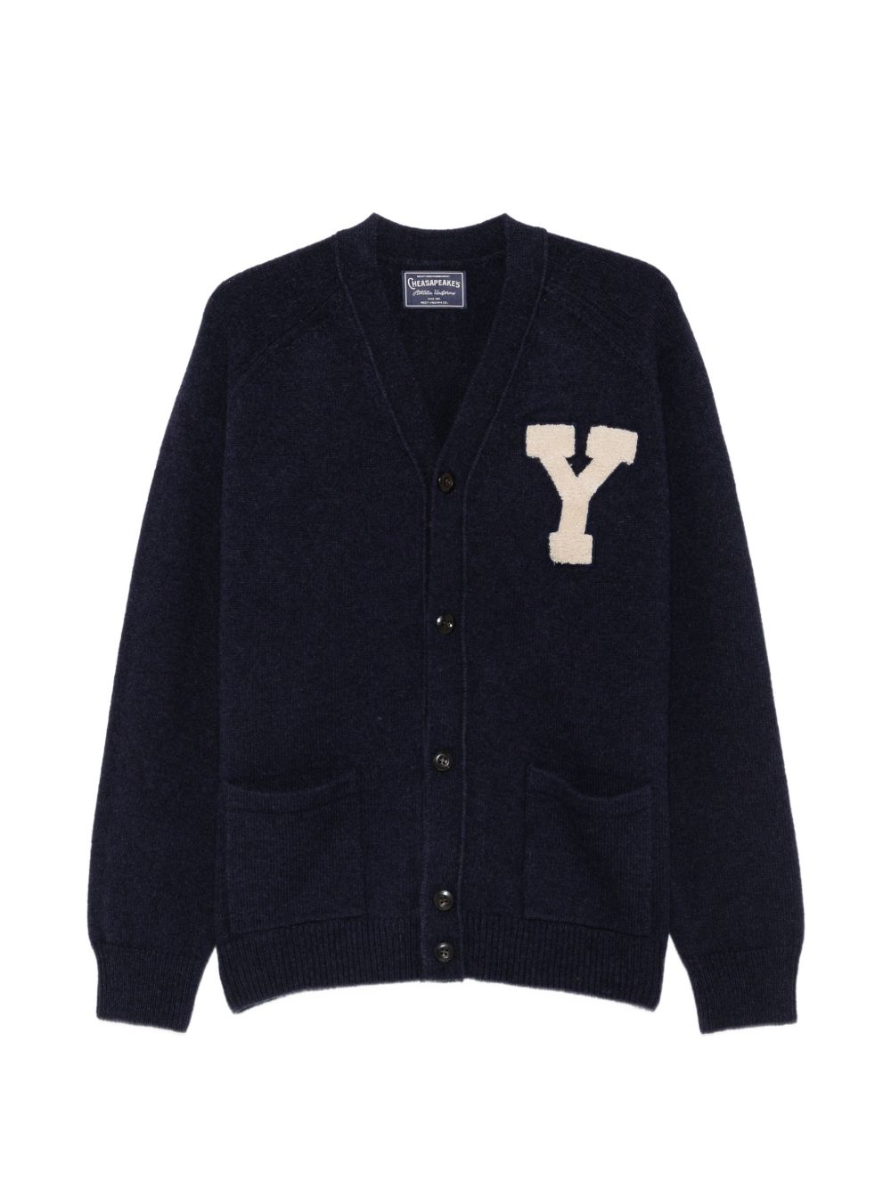 CHESAPEAKES Cardigan in lana blu con bottoni 