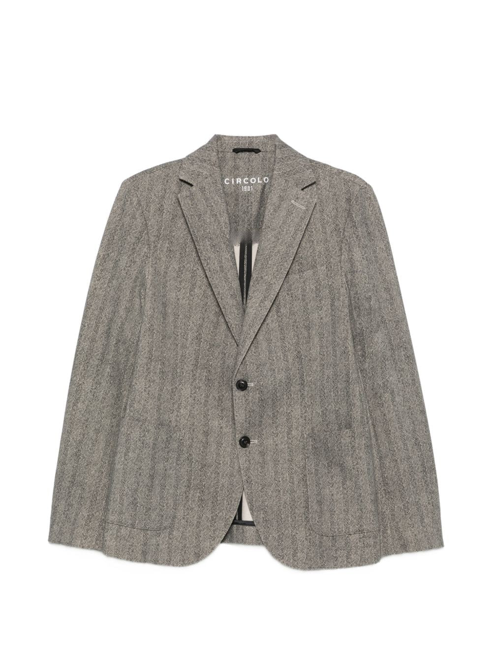 CIRCOLO 1901 Blazer Grigio Effetto Spina di Pesce 