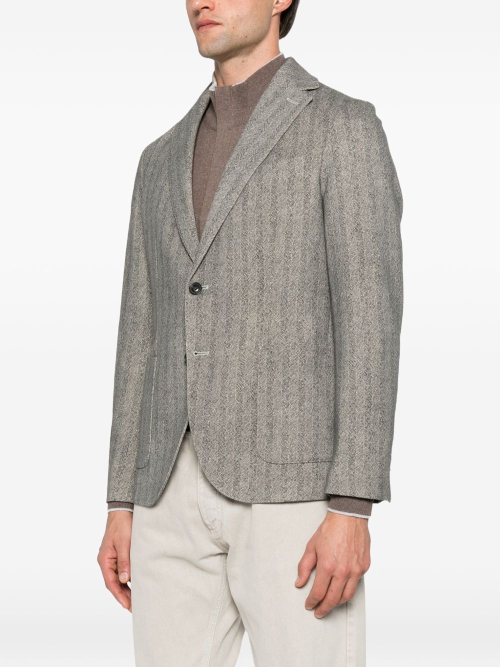 CIRCOLO 1901 Blazer Grigio Effetto Spina di Pesce 