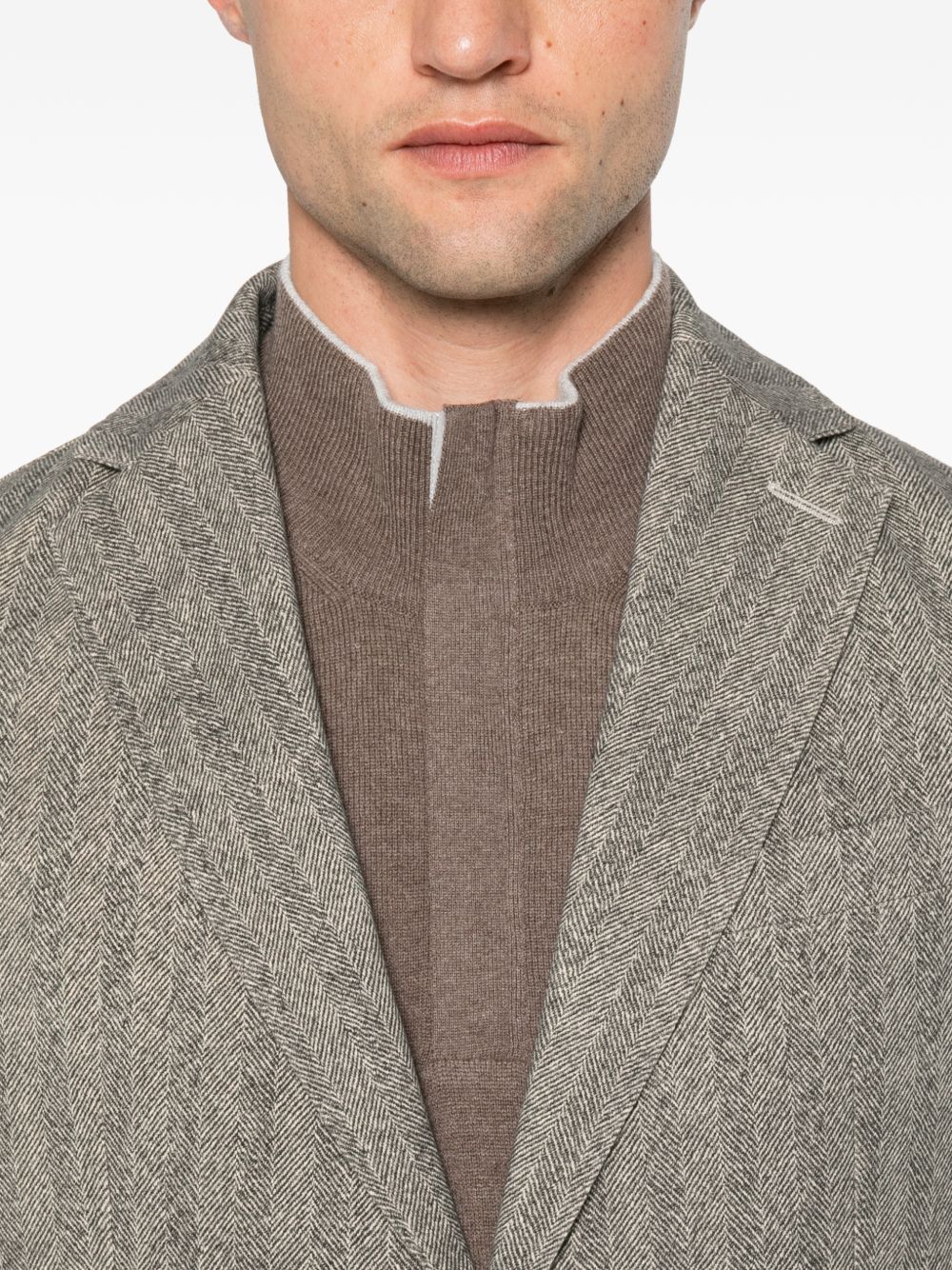 CIRCOLO 1901 Blazer Grigio Effetto Spina di Pesce 