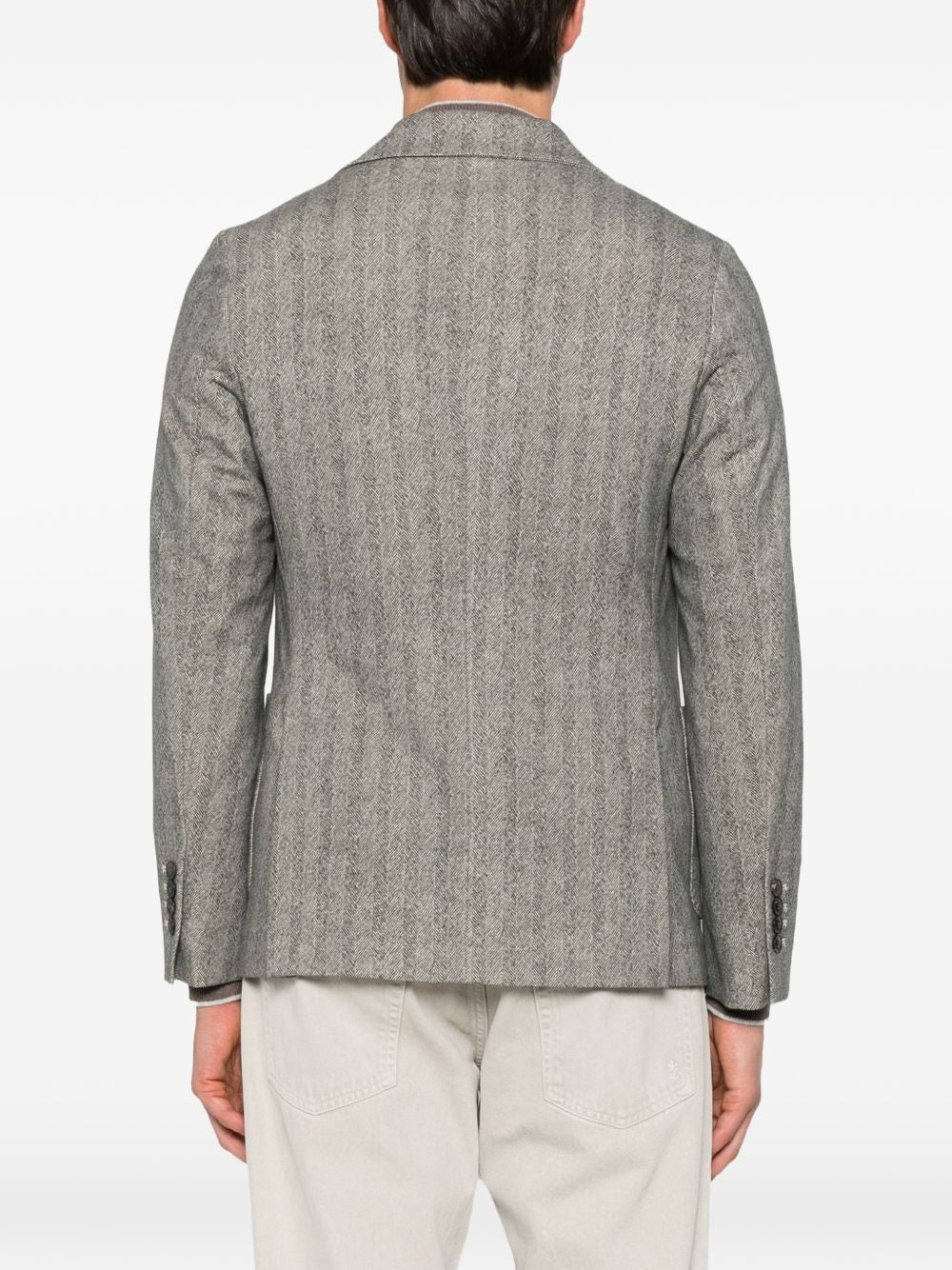 CIRCOLO 1901 Blazer Grigio Effetto Spina di Pesce 