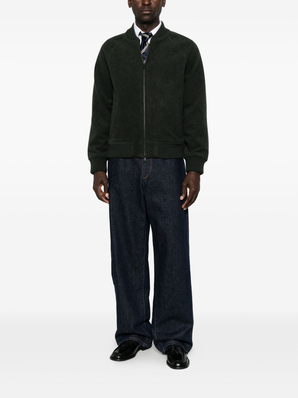 CIRCOLO 1901 Bomber in lana misto cashmere verde scuro 