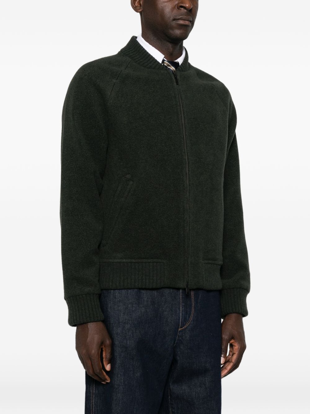 CIRCOLO 1901 Bomber in lana misto cashmere verde scuro 