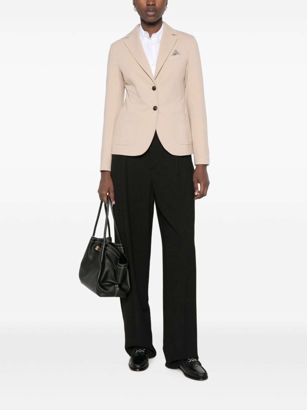 CIRCOLO 1901 Blazer monopetto beige in cotone elasticizzato 