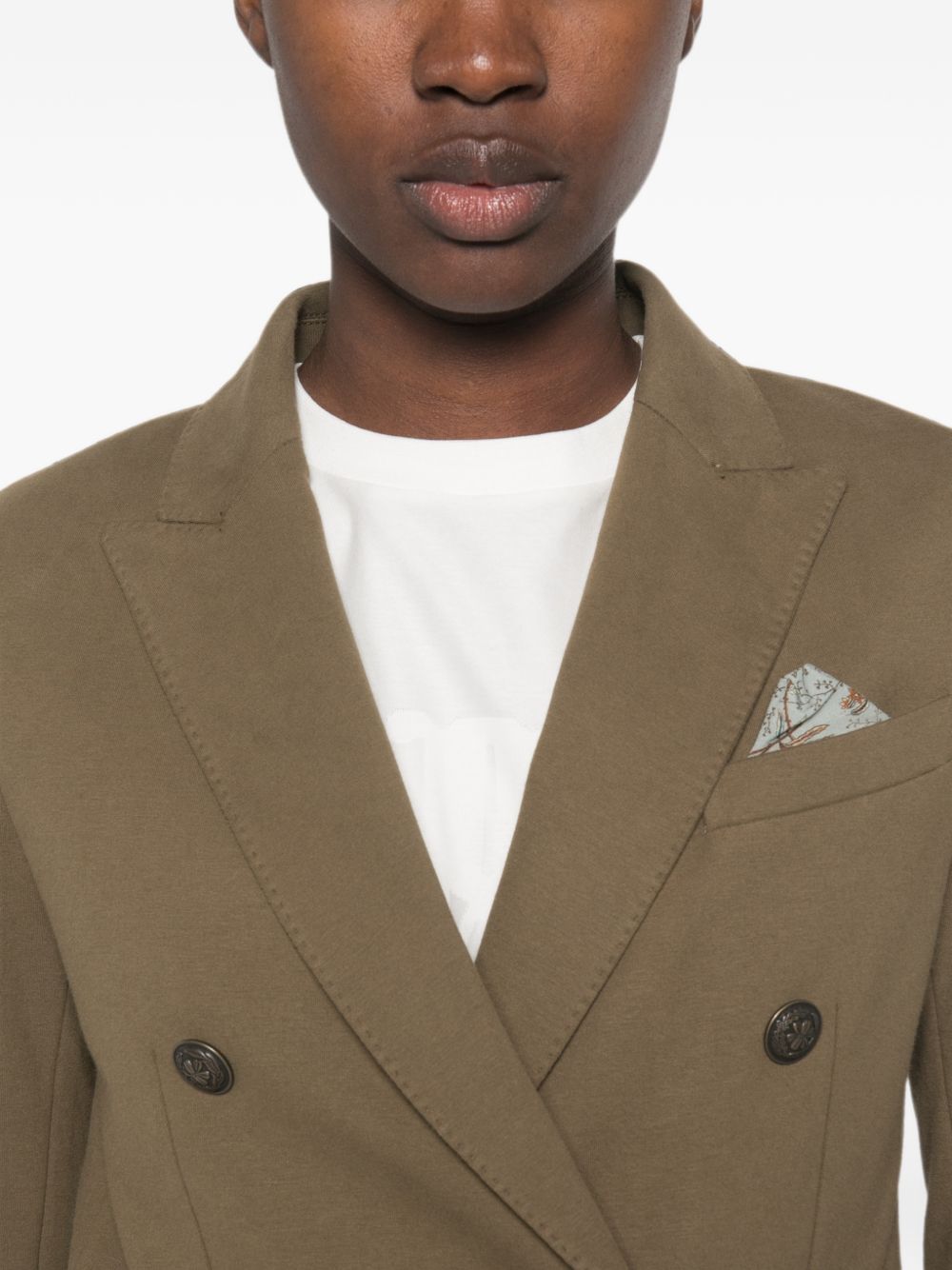 CIRCOLO 1901 Blazer monopetto verde in cotone elasticizzato 