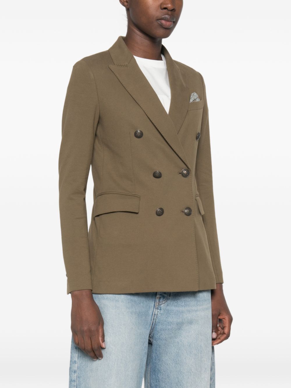CIRCOLO 1901 Blazer monopetto verde in cotone elasticizzato 