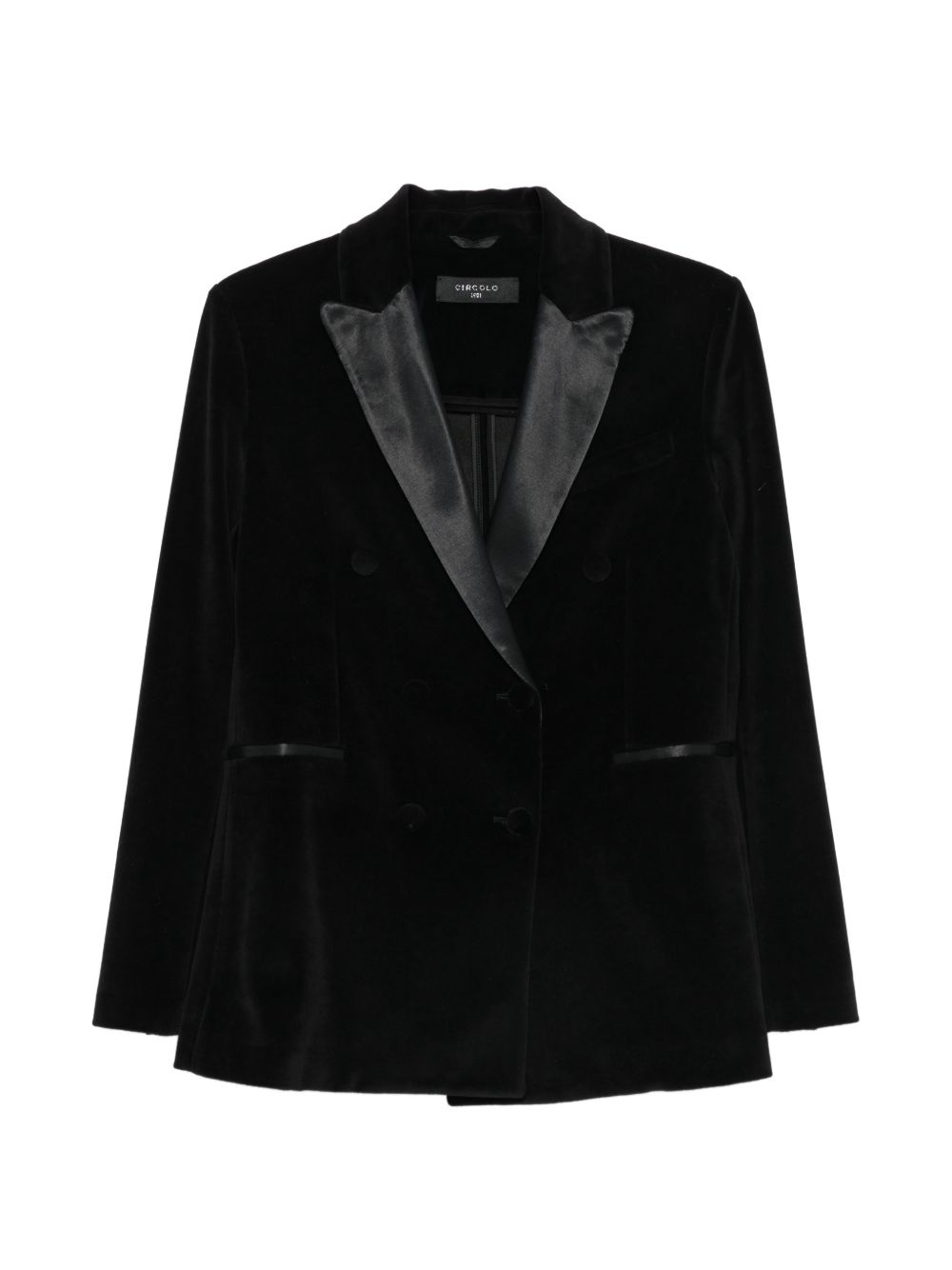 CIRCOLO 1901 Blazer doppiopetto nero in velluto 