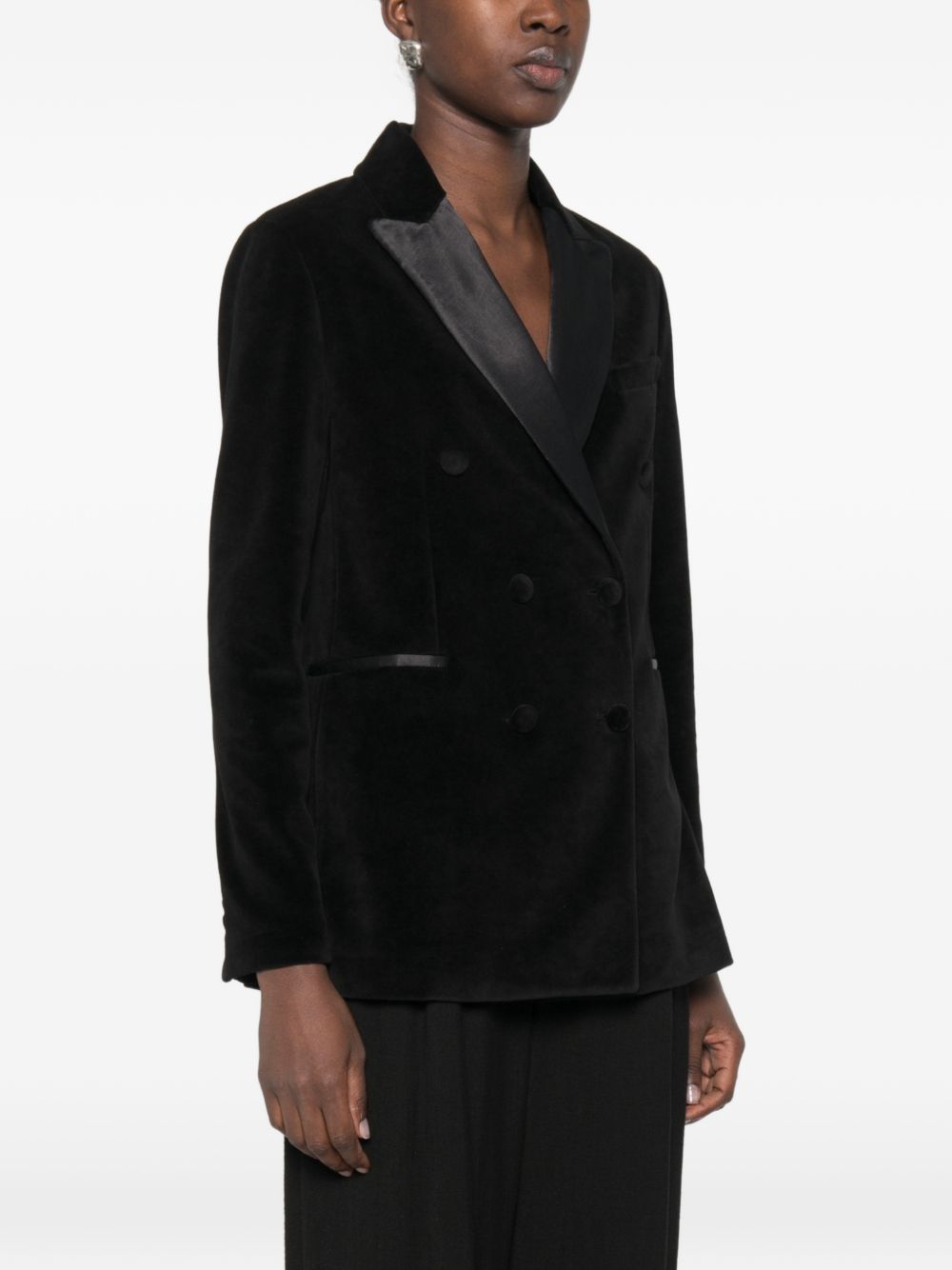 CIRCOLO 1901 Blazer doppiopetto nero in velluto 