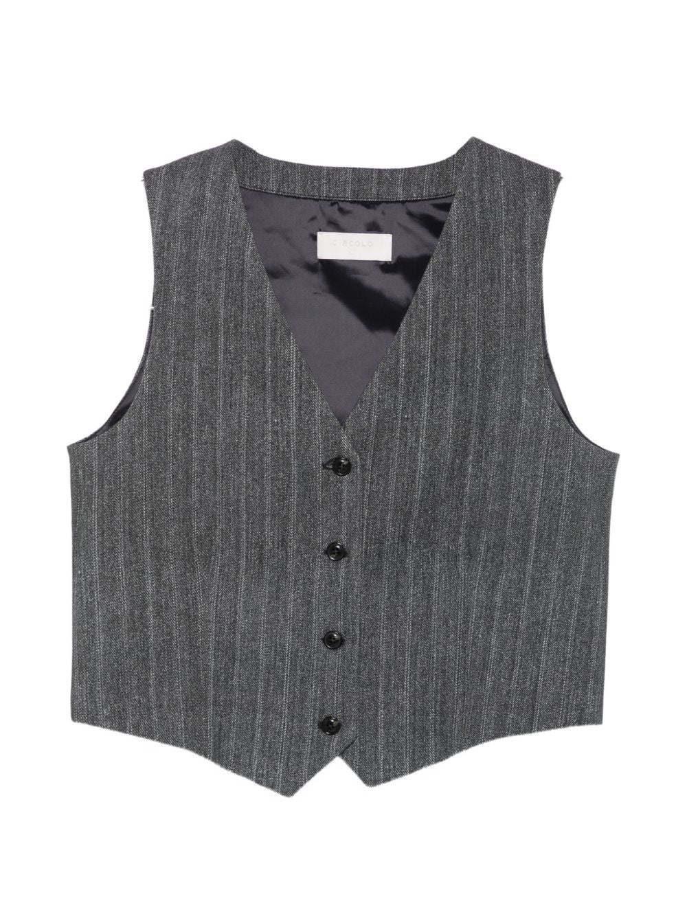CIRCOLO 1901 Gilet gessato grigio in cotone 
