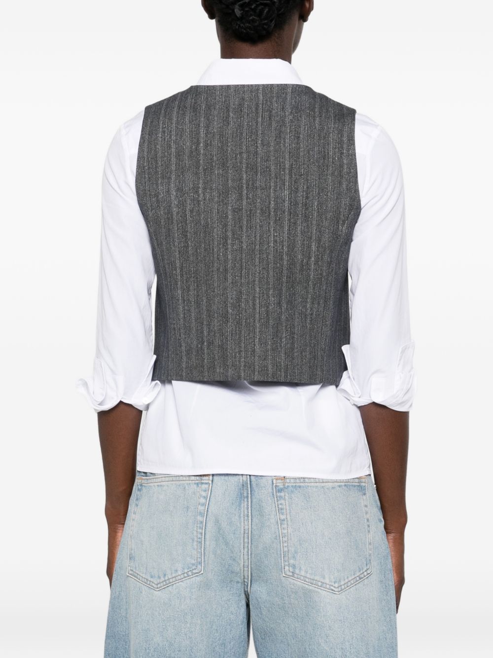 CIRCOLO 1901 Gilet gessato grigio in cotone 