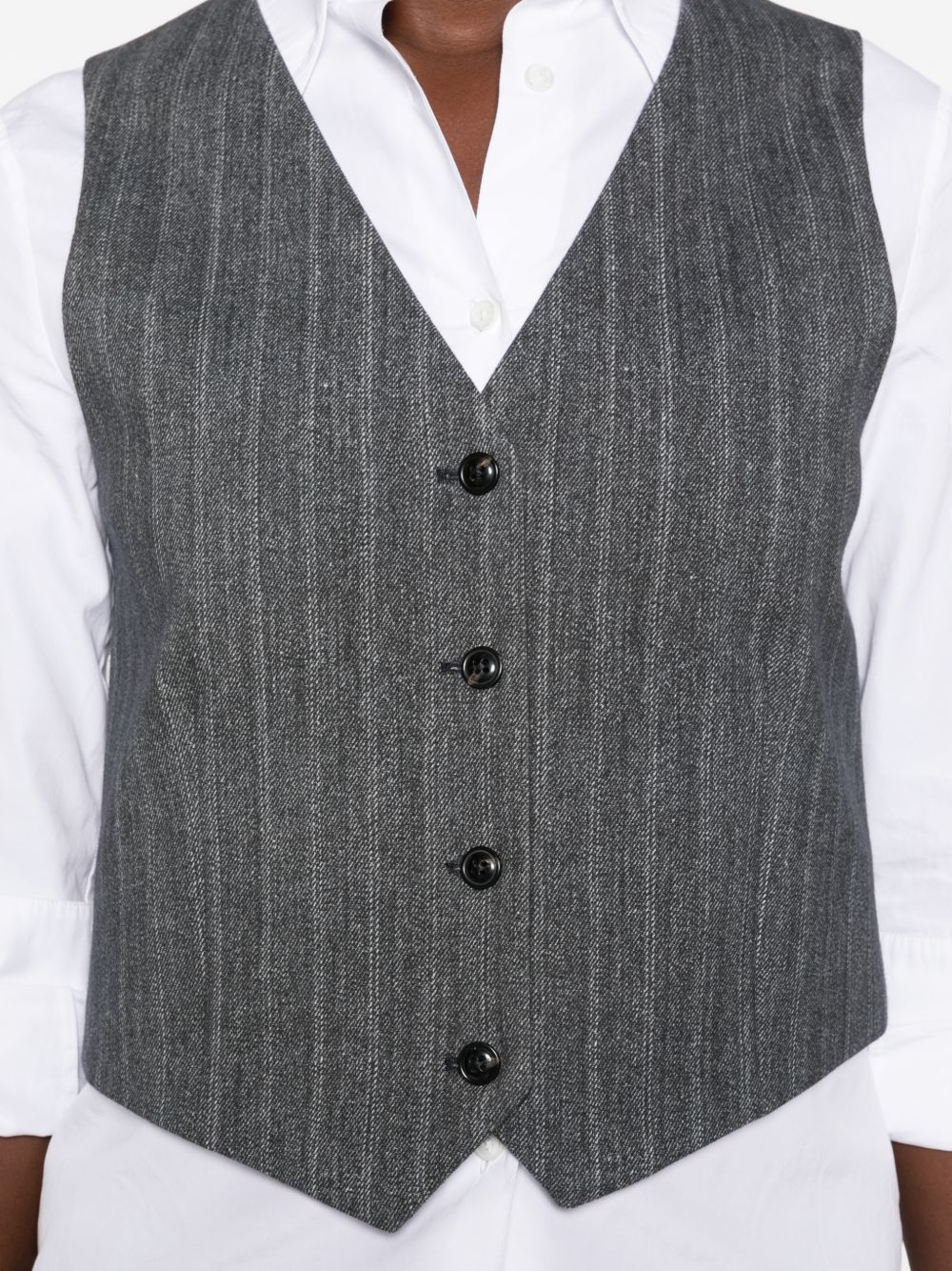 CIRCOLO 1901 Gilet gessato grigio in cotone 