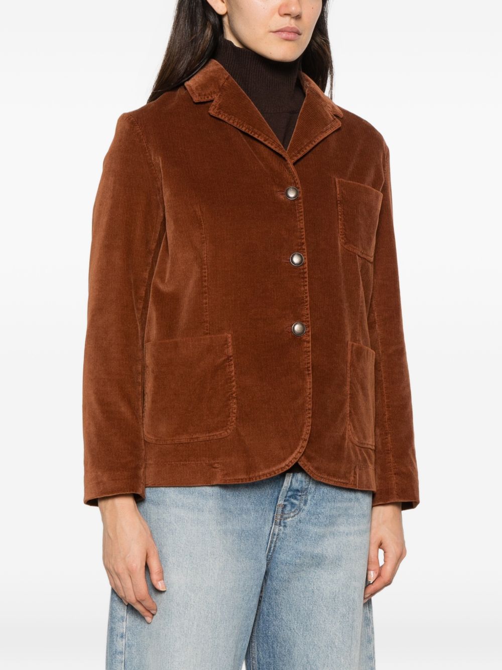 CIRCOLO 1901 Blazer a costine marrone con tasche applicate 